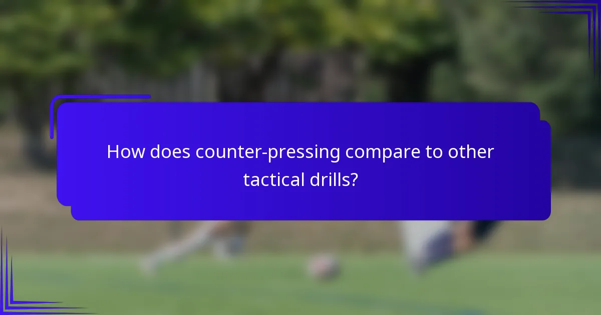 How does counter-pressing compare to other tactical drills?
